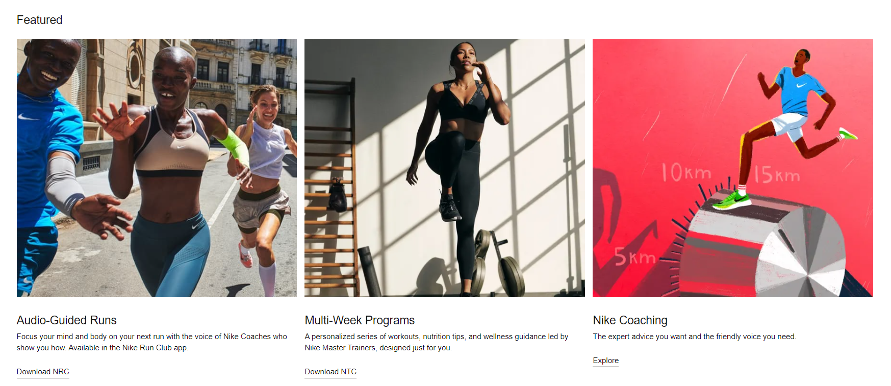 US Loyalty program Nike Membership showing its main benefits