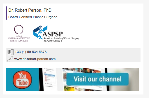 Example of HTML signature with Youtube banner