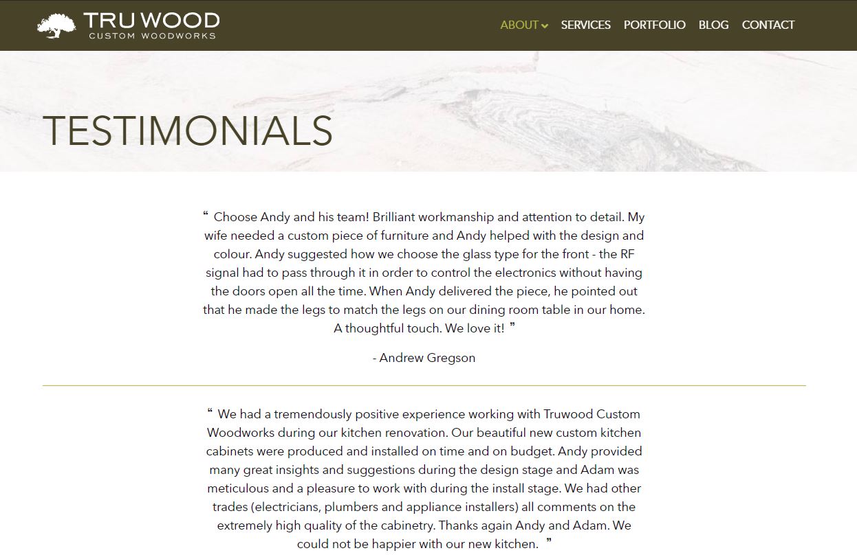 truwood testimonials