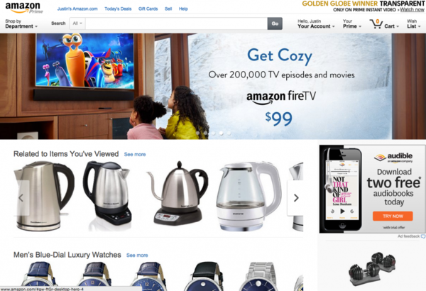 An example of Amazon recommendation system