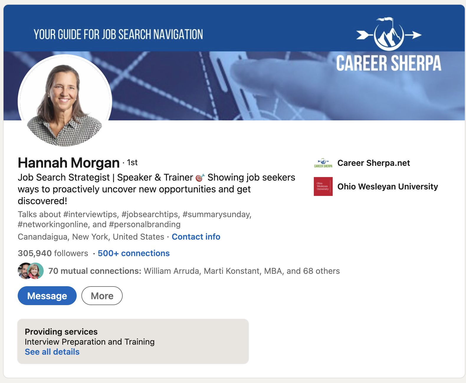 Hannah Morgan LinkedIn profile