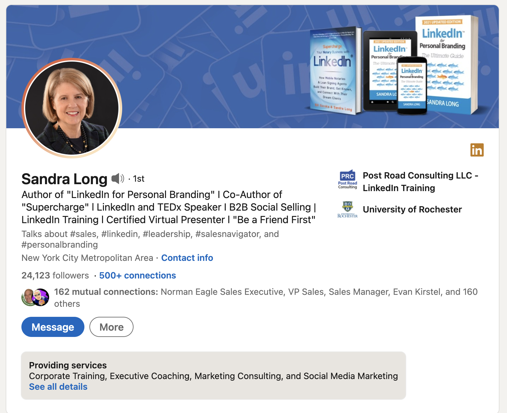 Sandra Long LinkedIn profile