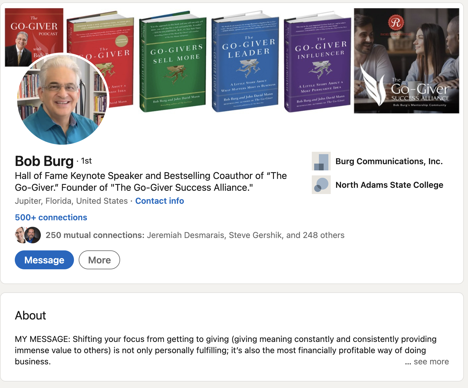 Bob Burg LinkedIn profile