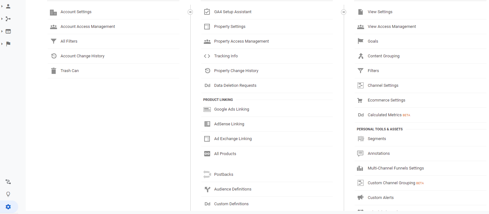 GA4s admin console
