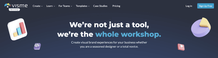 example of copy that sells—vismes catchy website headline