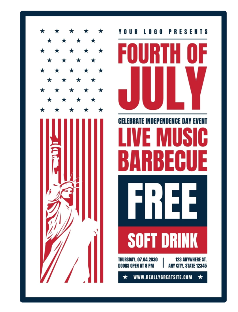 flyer with one font style with changes in size and color