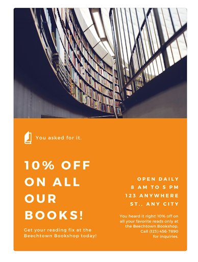 flyer with a single header image and clean, concise text below
