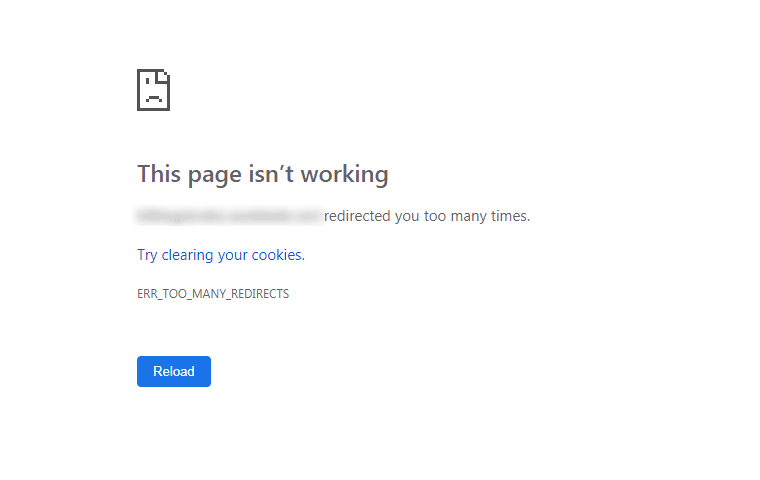 Example of page not loading