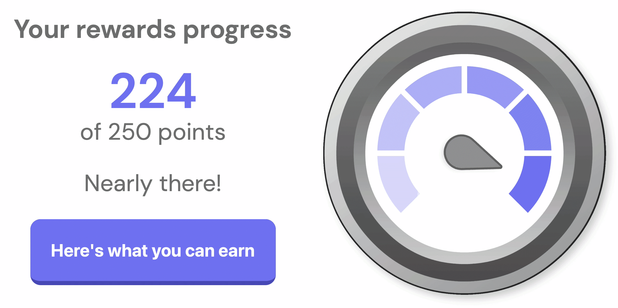 Image of customer loyalty points represented by gauge