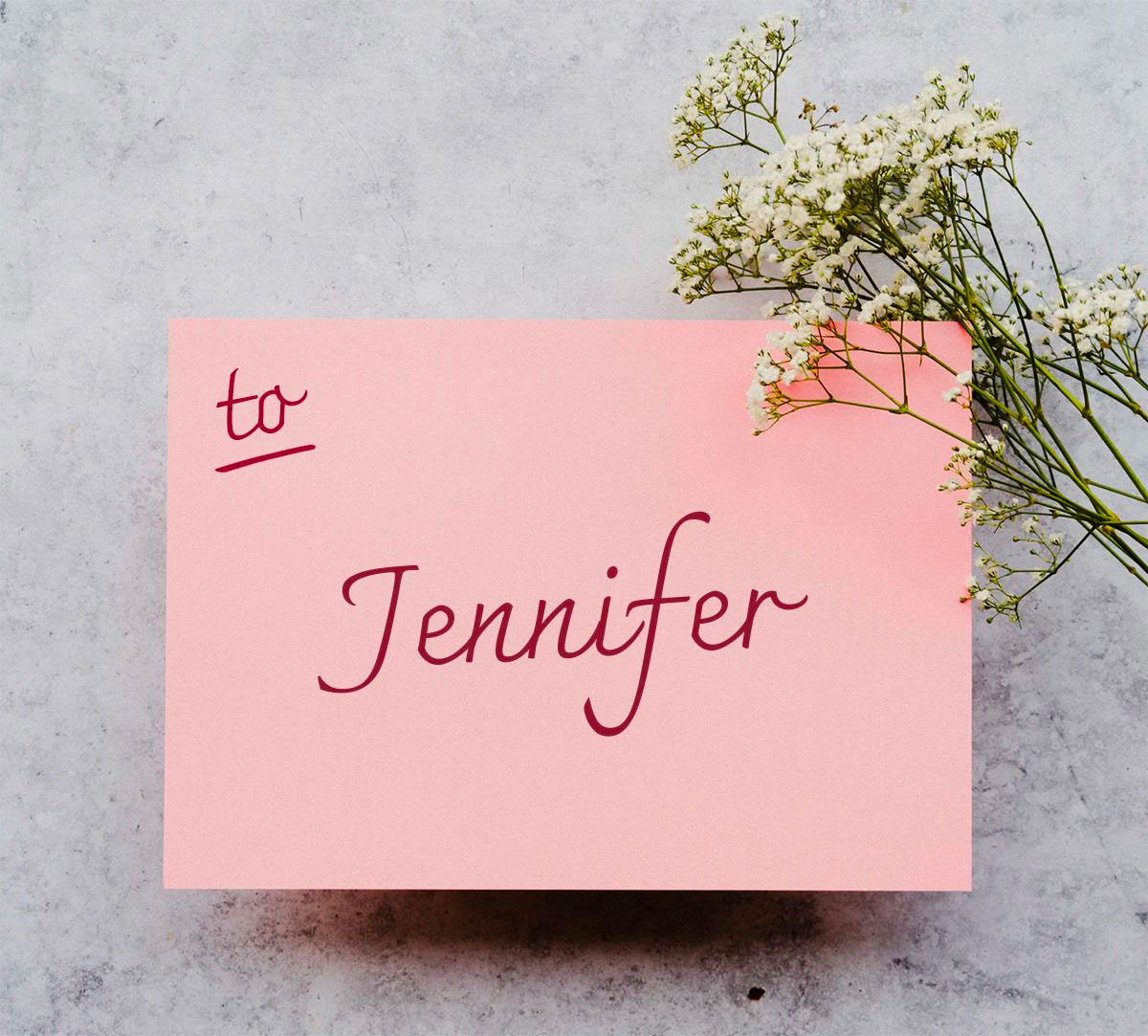 Image of a greeting card personalised with a customer name