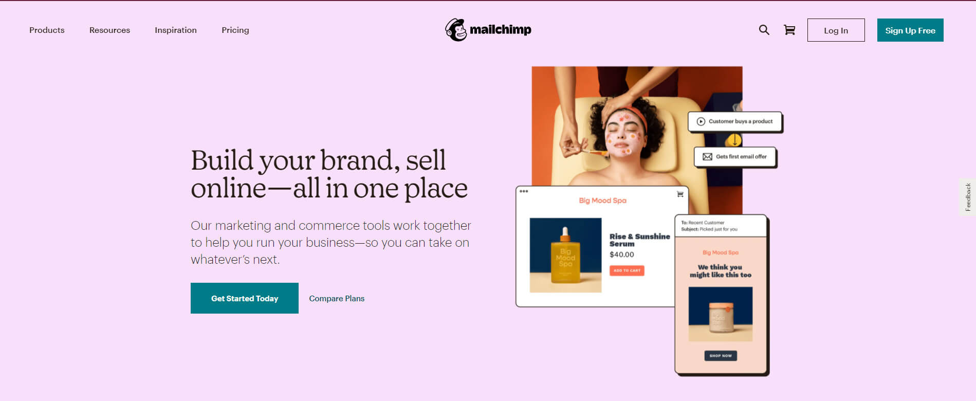 Mailchimps home page