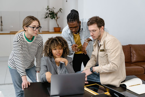 people working