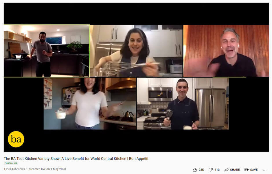 screenshot bon appetit zoom live stream