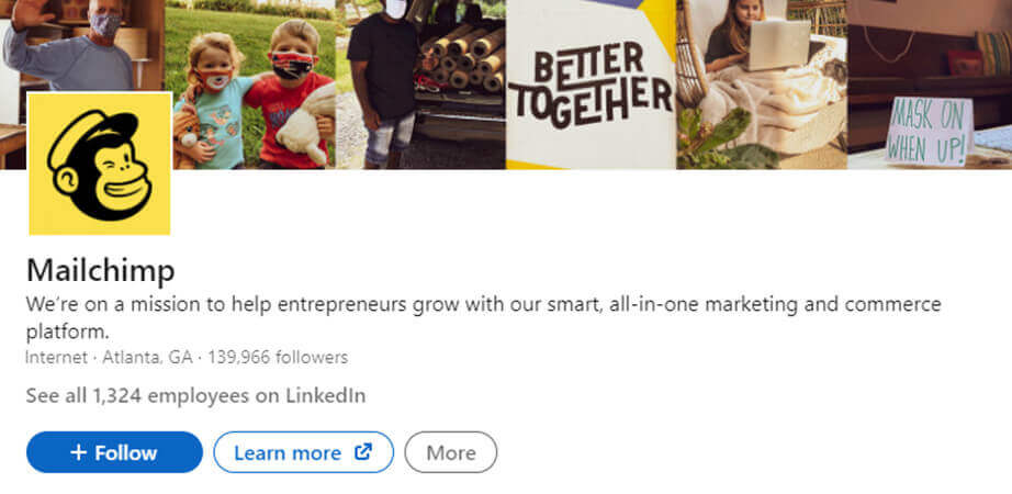 screenshot mailchimp on linkedin