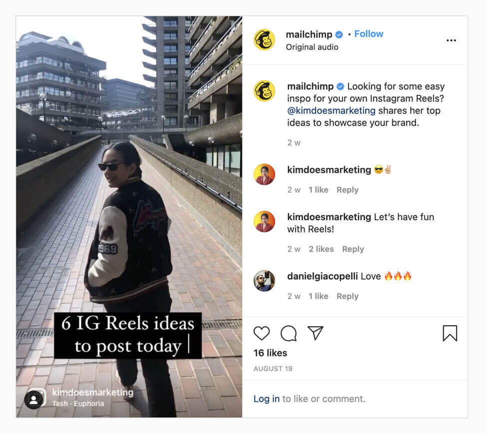 screenshot mailchimp tik tok video