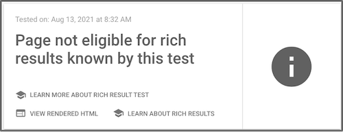 google search console saying page not eligible for rich results