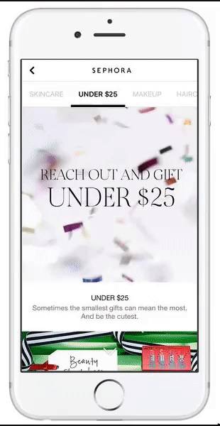 Sephora CTA facebook ad example
