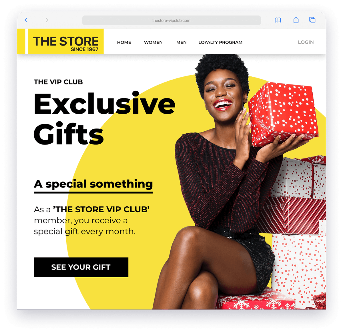 A fictional loyalty program offering exclusive gifts to VIP members.