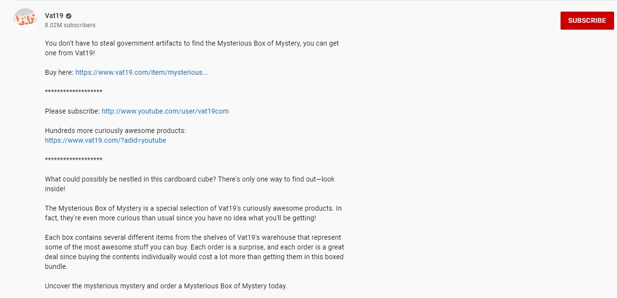 Vat 19 youtube cta examples