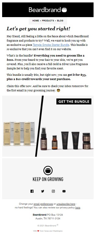 beardbrand CTA link text example