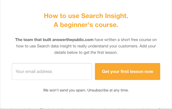 call to action phrases: example button says get first lesson now