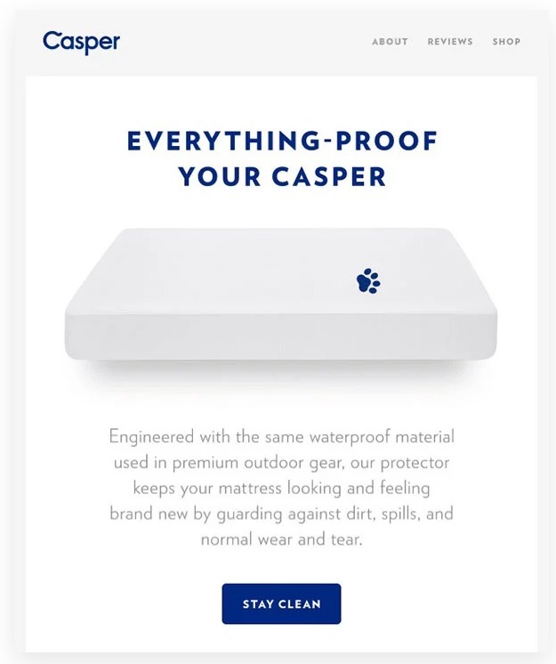 Caspar good email CTA copy example