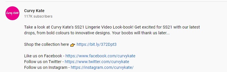 curvy kate youtube cta examples