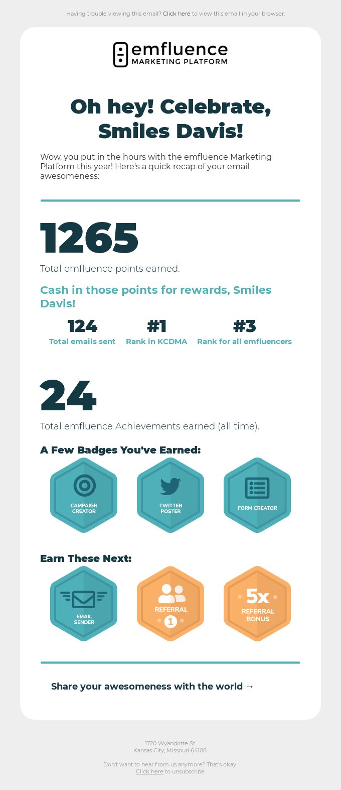 emfluence email example