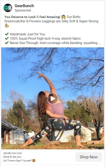 gearbunch facebook ad cta example 2