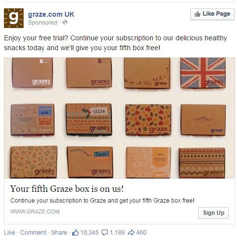 Graze Facebook ad example