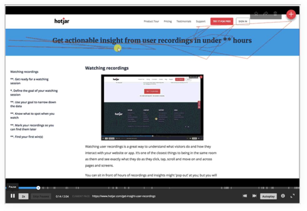 Hotjar clickmap example