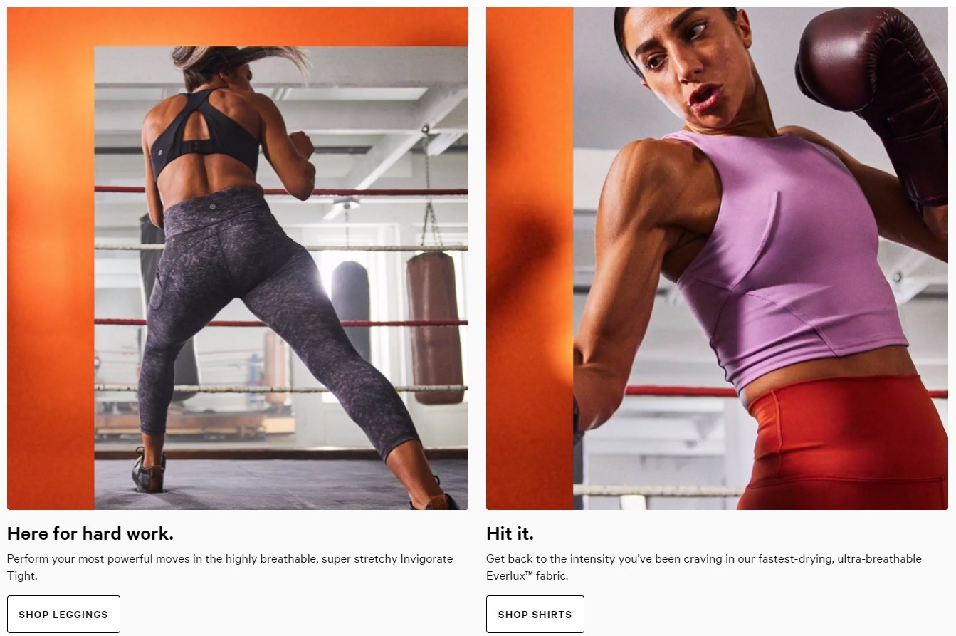 lululemon category cta