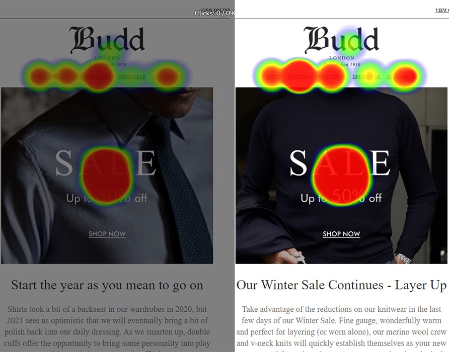 Mailchimp email heatmap