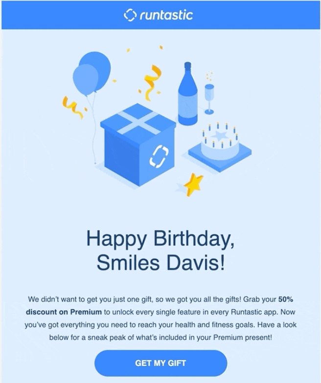 Runtastic email example