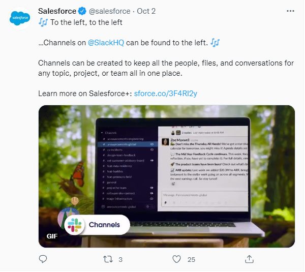 Facebook Twitter content example