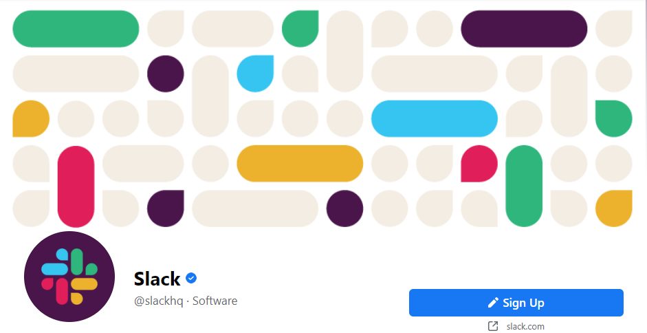 Slack Facebook page screenshot