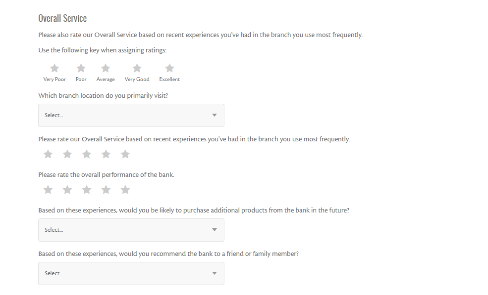 Tompkins Trust customer feedback survey