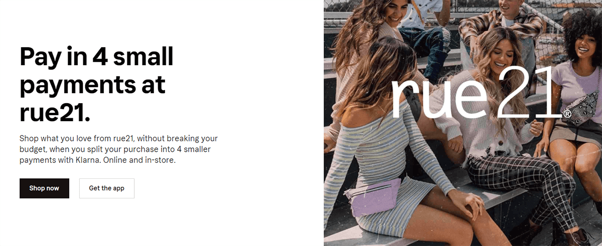 Rue21 added Klarna as a payment option in stores and online