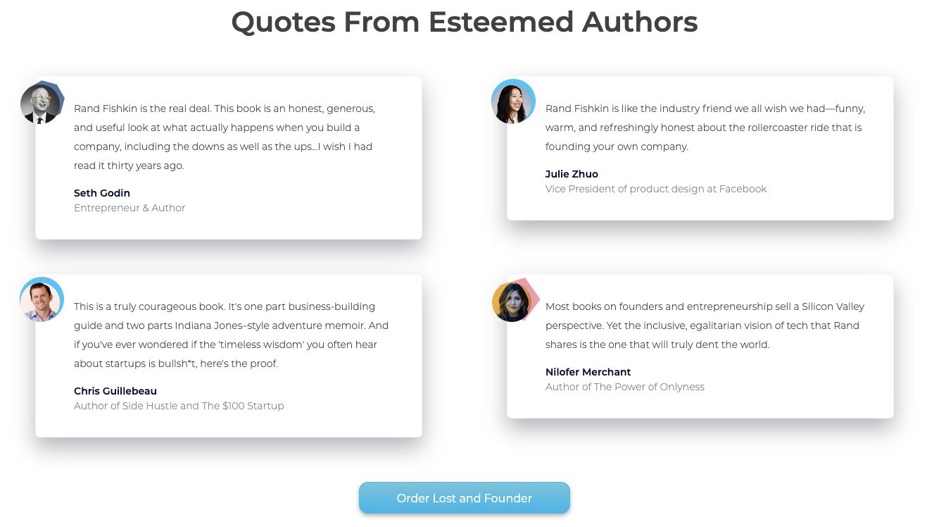 Book testimonials