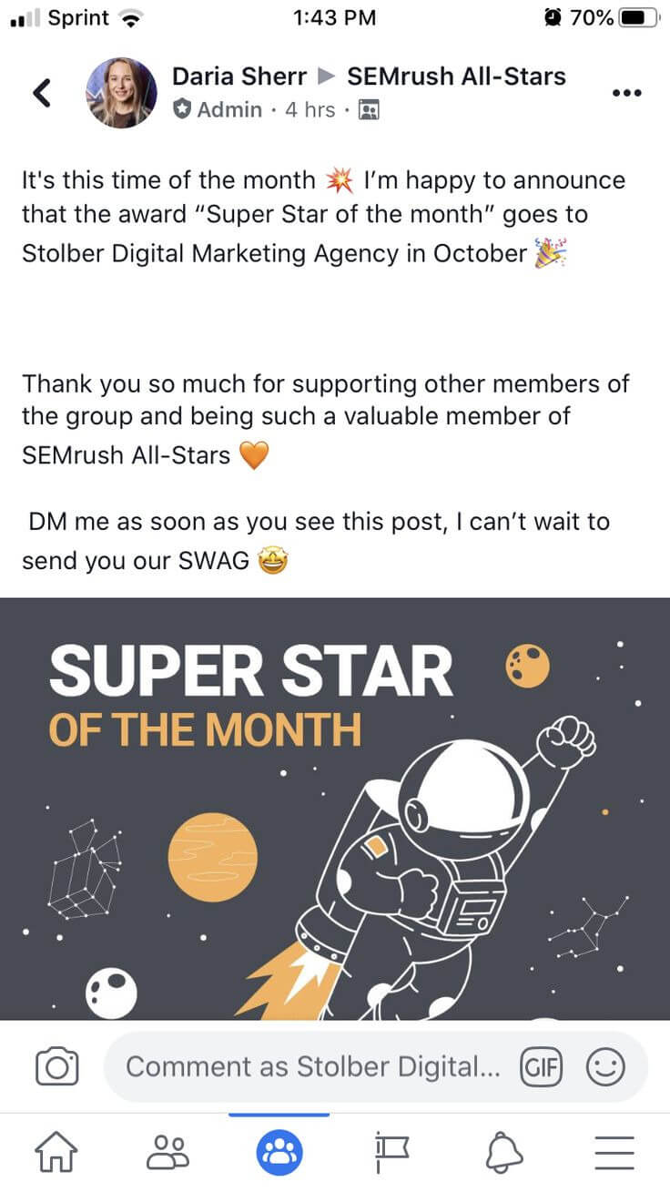 Example of community post