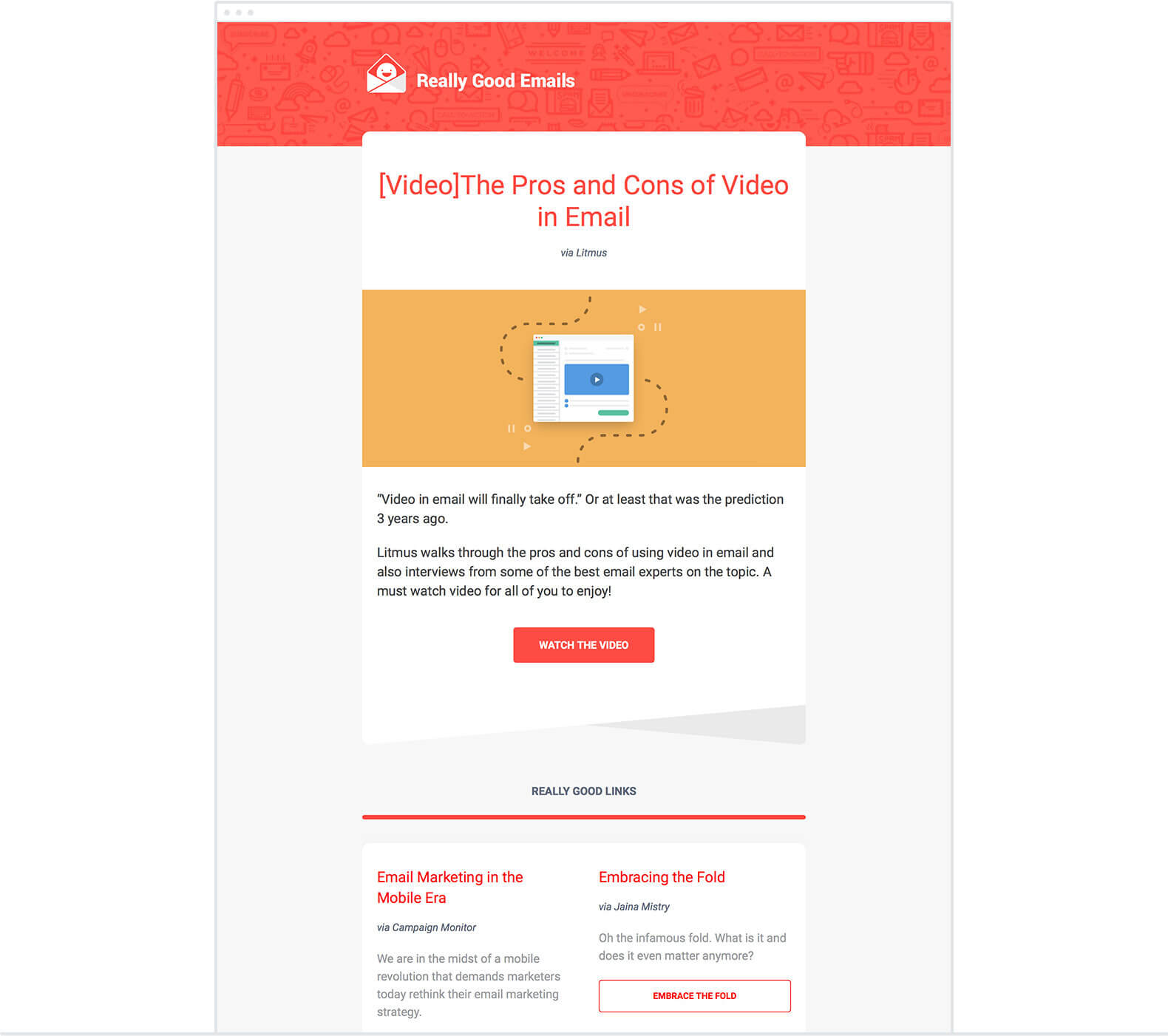 Email sponsorship example from Really Good Emails