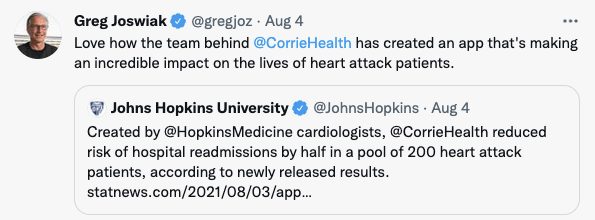 Tweet example from Greg Joswiak