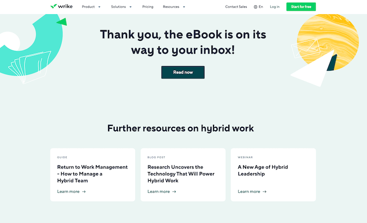 wrike thank you page example