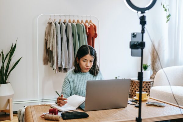 Influencer working