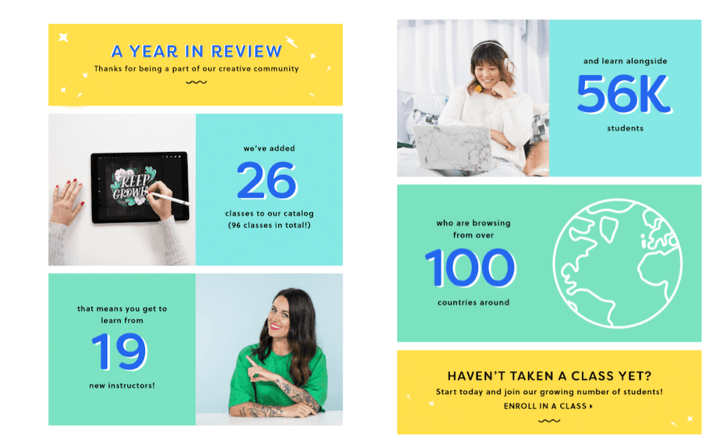 year-in-review email example - bc classes