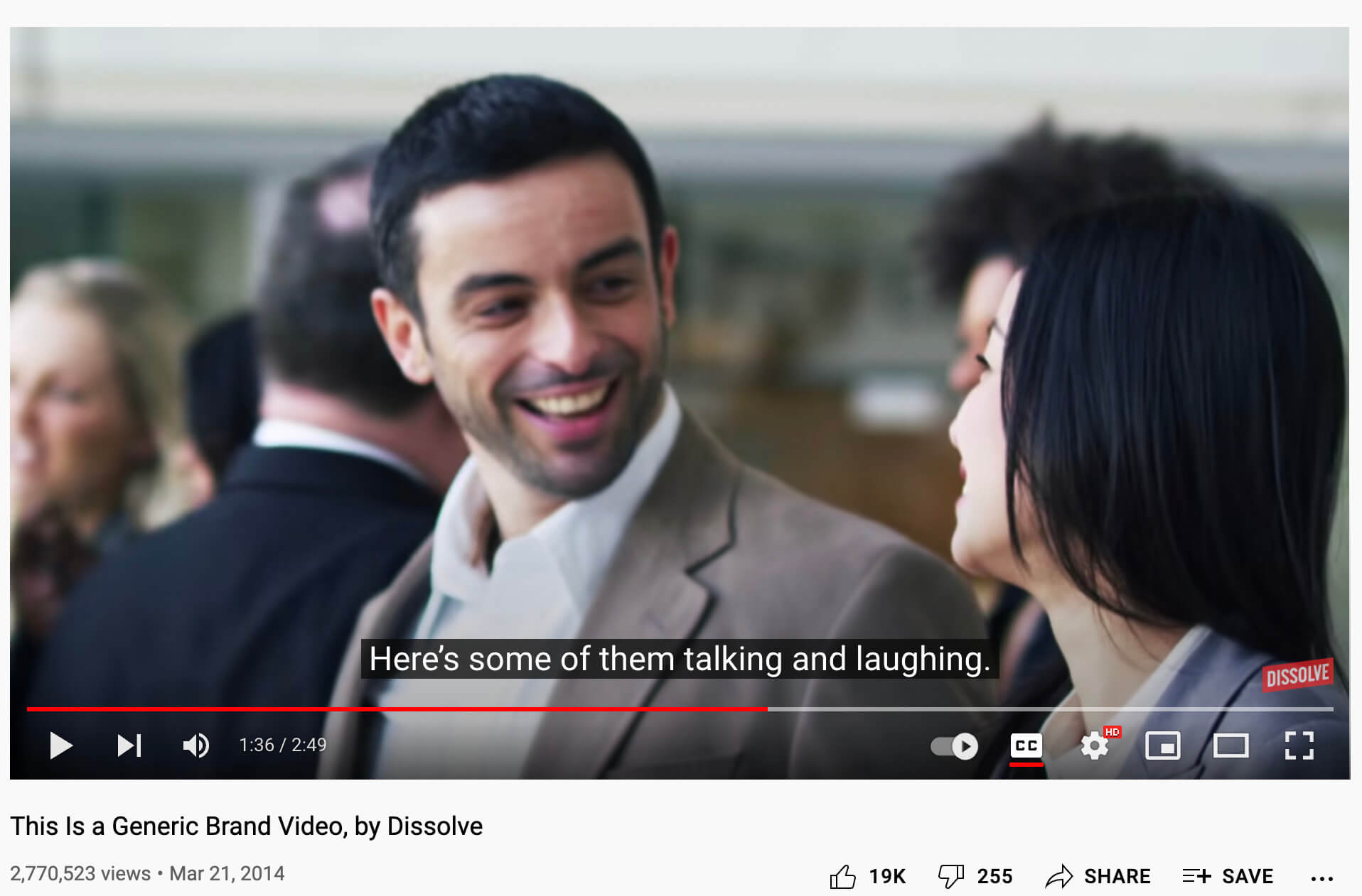 Example of branded video campaign