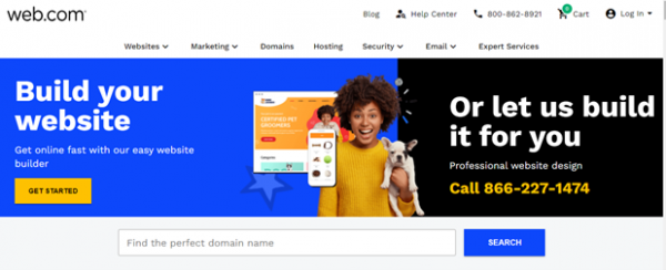 Web.com small business website design tool