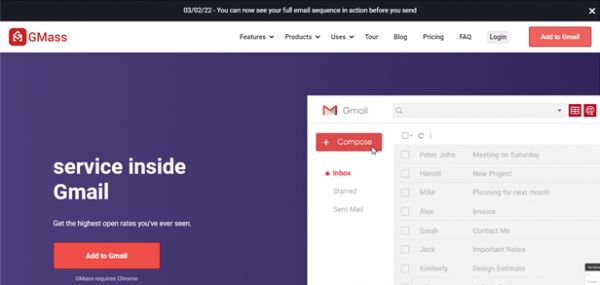 GMass | Reputable cold email outreach software for businesses