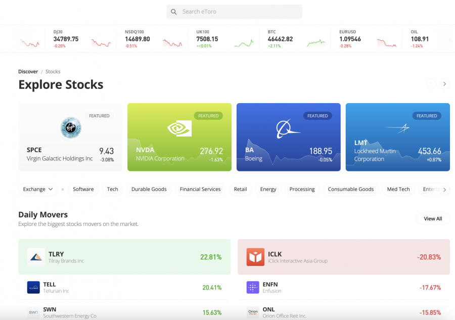 etoro supported stocks