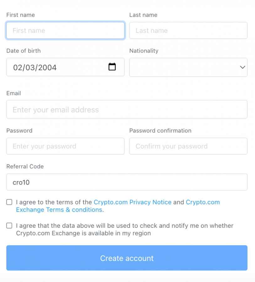 crypto.com sign up